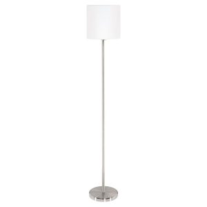 Pasteri Floor Lamp Satin Nickel / White - 95164N