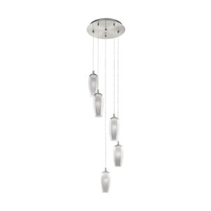 Farsala 5 Light 12.5W LED Pendant Satin Nickel / Warm White - 96345N