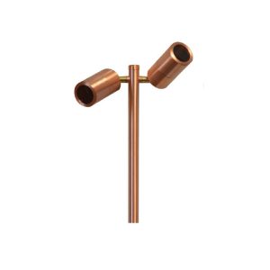 Poseidon 12V MR16 Double Adjustable Spike Light Solid Copper - SPM2ALC