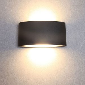 Tama 6.8W LED Up/Down Wall Light Black Finish / Warm White - TAMA1