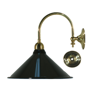 Luke Wall Light Brass With 250mm Edwardian Black Shade - 3000183