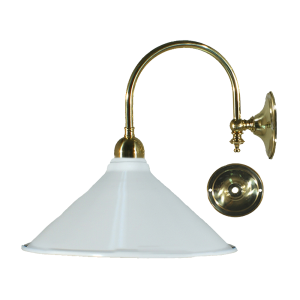 Luke Wall Light Brass With 250mm Edwardian White Shade - 3000185