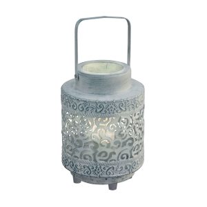 Talbot Vintage Moroccan Lantern Effect Table Lamp Grey - 49275N