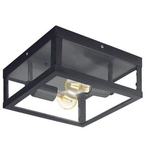 Alamonte 1 Industrial Outdoor Wall / Ceiling Light Black - 94832