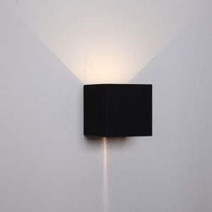 Cube 6.8W LED Exterior Up/Down Wall Light Black - Toca1