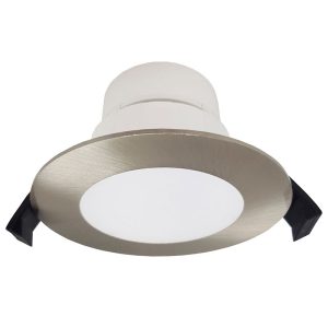 Roystar 9W Dimmable LED Dip Switch Flush Downlight Brushed Chrome / Tri-Colour - 202619N + 202625