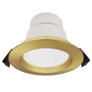 Roystar 9W Dimmable LED Dip Switch Recessed Downlight Satin Brass / Tri-Colour - 202619N + 202631