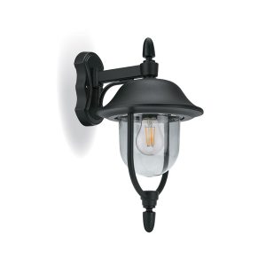 Arno Round Wall Lantern Black - DUAW9002-BL