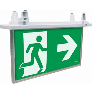 Blade LED Recessed Exit Sign With Emergency Downlight White - 19878/05