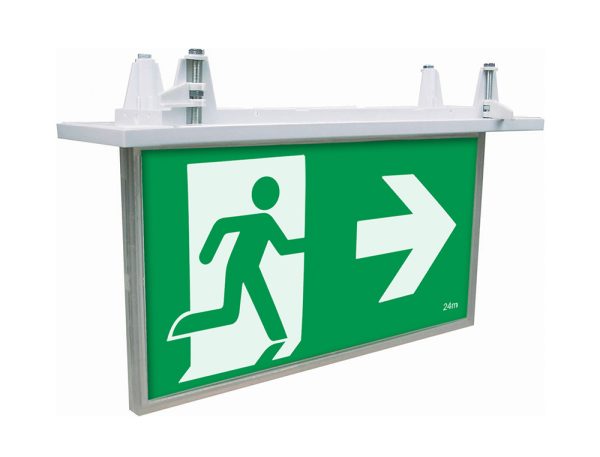 Blade LED Recessed Exit Sign With Emergency Downlight White - 19878/05