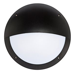 Hardy 12W LED Round Eyelid Bunker Light Black / Cool White - 19973/06