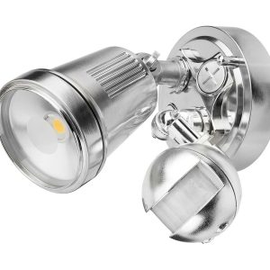 Hunter-III 11W LED Single Spotlight With Sensor Brushed Aluminium / Cool White - 19975/13