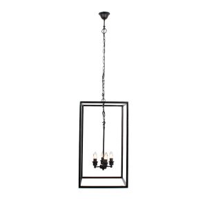 Saxon 4 Light Hanging Lantern - Black