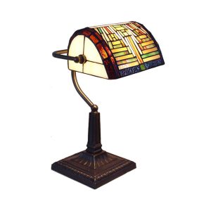 Tiffany Banker Table Lamp Geometric - B006