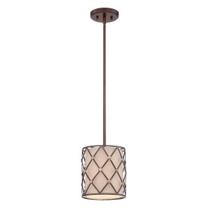 Brown Lattice 1 Light Mini Pendant Copper Canyon - QZ/BROWNLATT/P/S