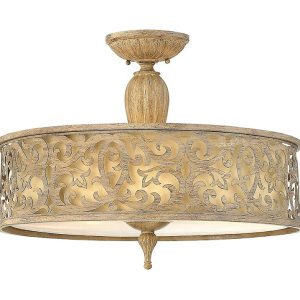 Carabel Large Semi Flush Brushed Champagne - HK/CARABEL/SF/L