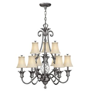 Plantation 10 Light Chandelier Polished Antique Nickel - HK/PLANT10 PL