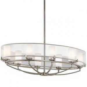 Saldana 8 Light Oval Chandelier Classic Pewter - KL/SALDANA8