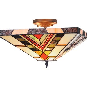 Red Jewels Tiffany Ceiling Lamp - T-307-16SF