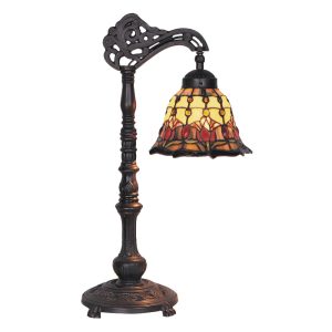 Red Tulip Edwardian Tiffany Table Lamp - TL-235/549