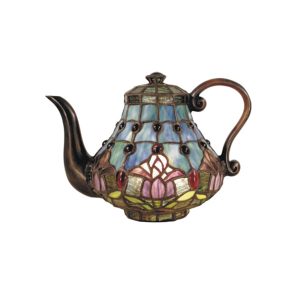 Mauve Tulip Tiffany Teapot Table Lamp - TL-Q235A