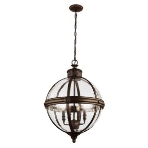 Adams 4 Light Chandelier British Bronze - FE/ADAMS/4P BRZ