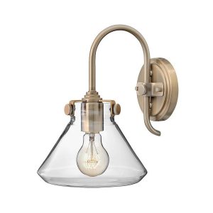 Conrgess Clear Glass Wall Light Brushed Caramel - HK/CONGRES1/A BC