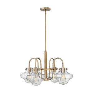 Congress Clear Glass Chandelier Brushed Caramel - HK/CONGRES4/B BC