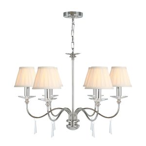 Finsbury Park 6 Light  Chandelier With LS162 Shades Polished Nickel - FP6 PN + LS162