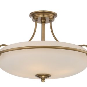 Griffin 4 Light Semi Flush Light Weathered Brass - QZ/GRIFFIN/SFM WS