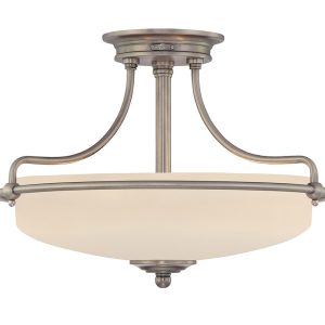 Griffin 3 Light Semi Flush Light Antique Nickel - QZ/GRIFFIN/SFS AN