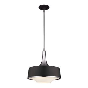 Holloway Pendant Brushed Steel / Textured Black - FE/HOLLOWAY/4P B