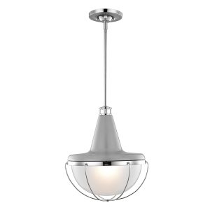 Livingston Pendant High Gloss Gray / Polished Nickel - FE/LIVINGSTN/P/M