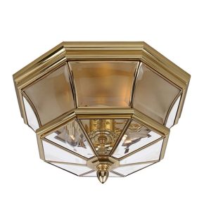 Newbury Flush Mount Polished Brass - QZ/NEWBURY/F