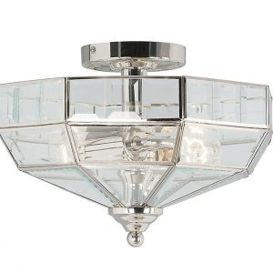 Old Park 2 Light Semi Flush Polished Nickel - OLD PARK PN