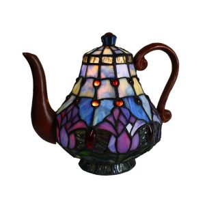 Tulip Tiffany Teapot Table Lamp - T-252 TEAPOT