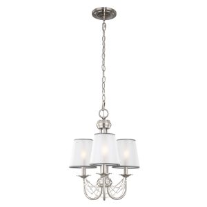 Aveline 3 Light Chandelier Brushed Steel - FE/AVELINE3