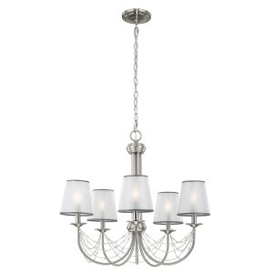 Aveline 5 Light Chandelier Brushed Steel - FE/AVELINE5