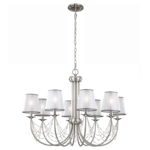 Aveline 8 Light Chandelier Brushed Steel - FE/AVELINE8