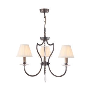 Pimlico 3 Light Chandelier With LS162 Shades Dark Bronze - PM3 DB + LS162