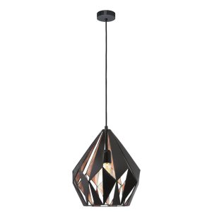 Carlton 1 Single Small Pendant Black / Copper - 49997N