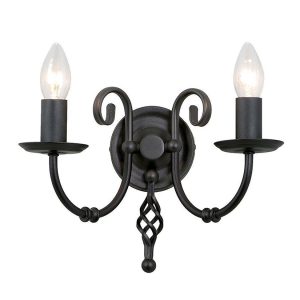 Artisan 2 Light Wall Light Black - ART2 BLACK