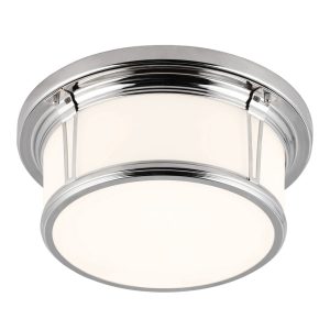 Woodward Medium Flush Mount Polished Nickel - FE/WOODWARD/F/M