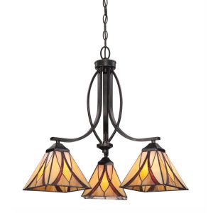 Asheville 3 Light Chandelier Mount Valiant Bronze - QZ/ASHEVILLE3