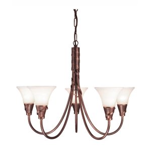 Emily 5 Light  Chandelier Copper Patina - EM5 COPPER