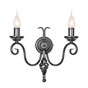 Harlech 2 Light Wall Light Black - HR2A BLACK