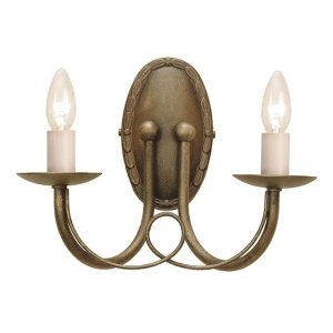 Minster 2 Light Wall Light Black / Gold - MN2 BLK/GOLD