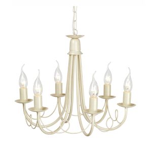 Minster 6 Light Chandelier Ivory / Gold - MN6 IV/GOLD