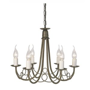 Minster 6 Light Chandelier Black / Gold - MN6 BLK/GOLD