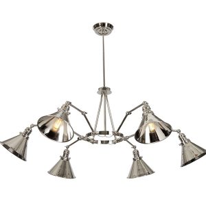 Provence 6 Light Chandelier Polished Nickel - ELS.PV6 PN